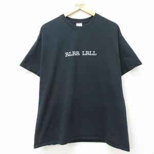 XL/古着 半袖 ビンテージ Tシャツ メンズ 00s RLRR LRLL 黒 ブラック 24mar26 中古