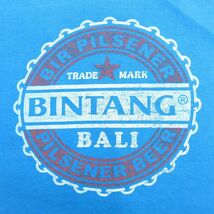 L/古着 半袖 ビンテージ Tシャツ メンズ 00s BINTANG バリ コットン クルーネック 水色 24mar26 中古_画像3