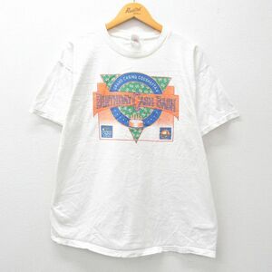 XL/古着 フルーツオブザルーム 半袖 ビンテージ Tシャツ メンズ 00s カジノ BIRTHDAY 大きいサイズ コットン クルーネック 白 ホワイト 24m