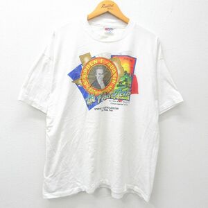 XL/古着 ヘインズ 半袖 ビンテージ Tシャツ メンズ 90s ステファンFオースティン 大きいサイズ クルーネック 白 ホワイト spe 24mar26 中古