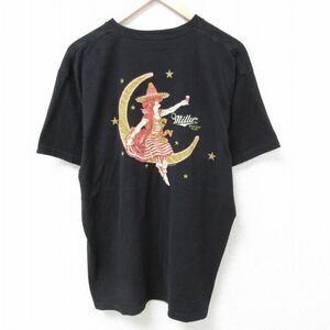 XL/古着 半袖 Tシャツ メンズ ミラー ハイライフ ビール コットン クルーネック 黒 ブラック 24mar27 中古