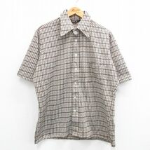 XL/古着 JCペニー 半袖 シャツ メンズ 70s 濃茶他 ブラウン 24mar27 中古 トップス_画像1