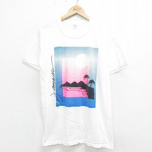 L/古着 半袖 ビンテージ Tシャツ メンズ 80s ジャマイカ クルーネック 白 ホワイト 24mar28 中古