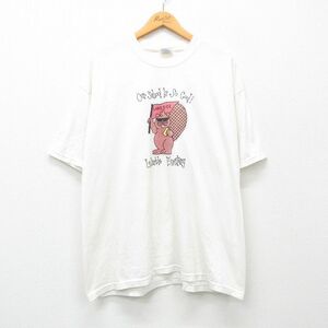 XL/古着 ヘインズ 半袖 ビンテージ Tシャツ メンズ 00s リス 大きいサイズ クルーネック 白 ホワイト 24mar28 中古