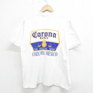 XL/古着 半袖 ビンテージ Tシャツ メンズ 00s コロナビール クルーネック 白 ホワイト 24mar28 中古