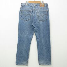 W36/古着 Levis リーバイス 505 メンズ 00s コットン 紺 ネイビー デニム 22dec09 中古 ボトムス ジーパン Gパン ロング パンツ_画像3