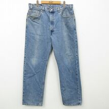 W36/古着 Levis リーバイス 505 メンズ 00s コットン 紺 ネイビー デニム 22dec09 中古 ボトムス ジーパン Gパン ロング パンツ_画像1