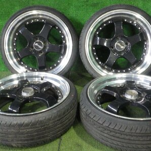 ◆ STEALTH RACING ステルスレーシング アルミホイール タイヤ 17インチ 4本セット 6.0J +45 PCD100 4穴 165/40R17 NANKANS 19年製 B208の画像1