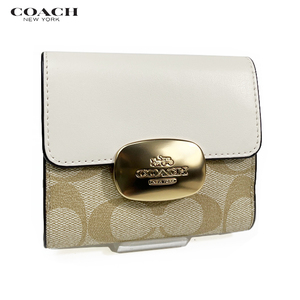 COACH コーチ レディース 財布 二つ折り財布 エライザ スモール ウォレット シグネチャー CP255 チョーク アウトレット 新作 新品 セール