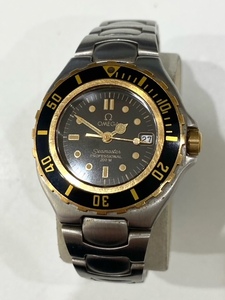 電池交換済 稼動品 OMEGA オメガ シーマスター プロフェッショナル 腕時計 レディース ヴィンテージ SS YG ブラック 796.1041 クォーツ