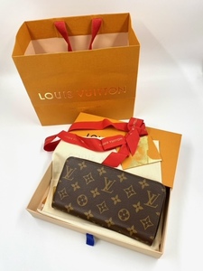 LOUIS VUITTON ルイヴィトン モノグラム ジッピーウォレット 長財布 ラウンドファスナー 茶 ICチップ 風袋 箱 紙袋付 メンズ レディース