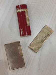 dunhill ダンヒル ST.Dupont デュポン YSL サンローラン ゴールドカラー ガスライター ライター ローラー 喫煙グッズ 着火未確認 おまとめ