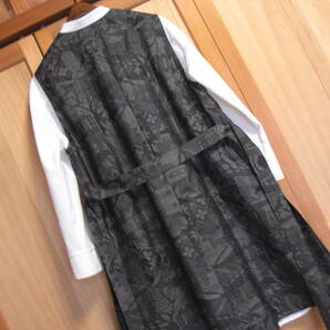 Biwa 着物リメイク Vネック ロングジレ ベスト 大島紬 綺麗なシルエット 手作り ハンドメイドの画像6