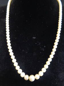 ＊100円～【MIKIMOTO】M/S 刻印 ミキモトパール 約4㎜~6.8㎜玉 パールホワイト ヴィンテージ パールネックレス＊K-70