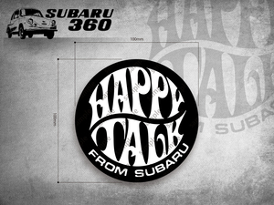 スバル360用『HAPPY TALK』デザインステッカー　1969〜1970年代北米販売でのセールスキャチコピーロゴデザインを再現 （type04）屋外仕様