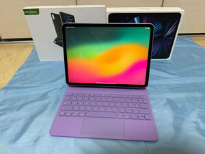 iPad pro 11インチ 第3世代 Wi-Fiモデル 512GB シルバー GOOJODOQ スマートキーボード パープル