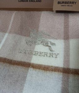 BURBERRY バーバリー ストール マフラー ベージュ　ブラウン　 チェック　春　ファッション小物　ロゴ入り