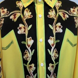 新品 Sサイズ ウエスタンシャツ 1468 黄色 イエロー オーバーサイズ 綺麗め 柄シャツ カウボーイ ロカビリー ロック モード ヴィジュアル系の画像7