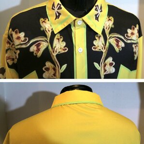 新品 Sサイズ ウエスタンシャツ 1468 黄色 イエロー オーバーサイズ 綺麗め 柄シャツ カウボーイ ロカビリー ロック モード ヴィジュアル系の画像3