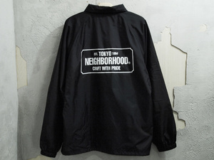 美品 L 22AW NEIGHBORHOOD WINDBREAKER JK . NY コーチジャケット ウィンドブレーカー ロゴ 黒 ブラック BLACK ネイバーフッド F