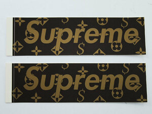 2枚セット 希少 2000年 Supreme Recalled Monogram Box Logo Sticker モノグラム ボックスロゴ ステッカー ブラウン Brown シュプリーム FT