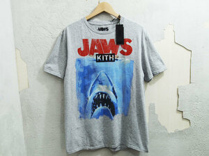 希少 新品 KITH NYC JAWS VINTAGE BOX LOGO T-SHIRT Tシャツ ボックスロゴ キス ニューヨーク L グレー FT