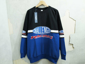 新品 L 23AW CHALLENGER CMC RACING SWEAT クルーネック スウェット レーシング ロゴ ブルー ブラック チャレンジャー