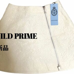 【GUILD PRIME】新品未使用　花柄ジャガードミニスカート　白　Sサイズ