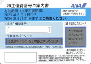 ☆通知　２枚　株主優待番号/登録用パスワード　ＡＮＡ株主優待券 ２枚 有効期限２０２４年５月３１日まで