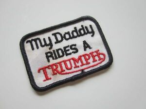 ビンテージ My Daddy RIDES A TRIUMPH ジョーク トリンプ トライアンフ ロゴ ワッペン/自動車 バイク 古着 アメカジ キャップ 60