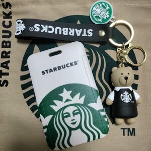 K1/Starbucks カード入れ 定期入れ　バスケース　キーホルダー　新品 スタバ スターバックス