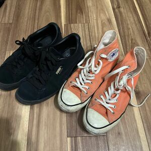 スニーカー2点　プーマ、converse 26.5cm