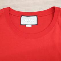 IT9TOWL622SO 即決 本物 GUCCI グッチ Tシャツ 493117 GGロゴ プリント シェリーライン 半袖 赤 レッド クルーネック メンズ サイズ M_画像5