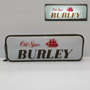 レトロ　床屋さん　看板　Olb Spice BURLEY 電光看板　バーバー　散髪屋　デオドラント　オールドスパイス　バーレー　販促什器　