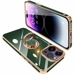 未使用品iPhoneケース リング付き アイフォン リング カバー 耐衝撃 TPU メッキ加工 360°回転 スタンド機能 