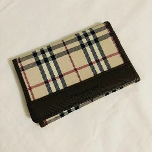 tk2040【PK】//BURBERRY★バーバリー　ノバチェック　カードケース　定期入れ　名刺入れ　ベージュ系×ブラウン