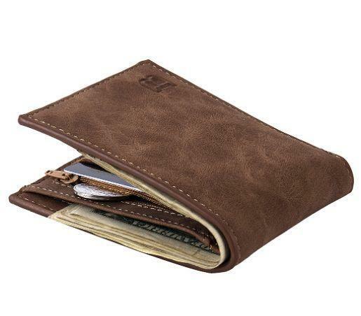 新品　送料無料　二つ折り 財布 高級 ビジネス財布 カードホルダー ブラウン