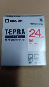 【新品】KING JIM TEPRA PRO テープカートリッジ ＜ＳＳ２４Ｒ＞ 白ーRED INK　（白ー赤文字）