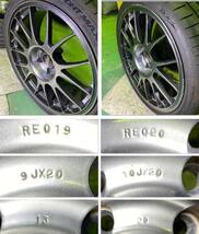 軽量 鍛造 BBS RE 20インチ RE019 9J +13 RE020 10J +20 PCD120 5H ダイヤモンドブラック FORGED ツライチサイズ BMW レクサス 良タイヤ付_画像7