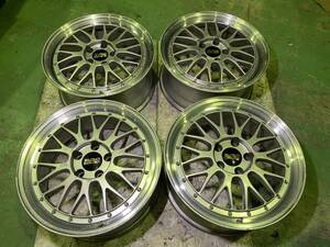 送料無料 軽量 鍛造 BBS LM 18インチ LMP078 8J +35 5H PCD114.3 4本セット FORGED 黒キャップ 段リム 深リム ダイヤモンドシルバー 