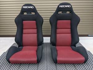 【1円～】限定品！RECARO SR-4 TOMCATレッド破れなし2脚セット！車検対応の正規品！レカロ セミバケ 検SR3/SR-3/LX/LS/SR4/トムキャット