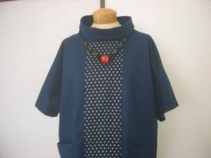  hand made roll collar do Le Mans sleeve tunic One-piece 220