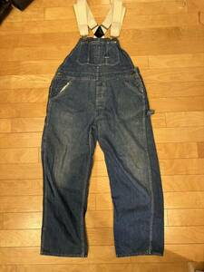 60sDUCK HEAD Vintage Denim overall 60 period 50'susa old clothes work pants 