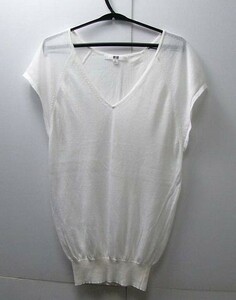 mys-4582 Uniqlo # lady's spring summer thin French sleeve knitted S