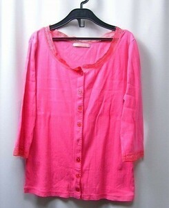 yas3-387 ELLE PLANETE( L planet ).. eyes pink color race using design 7 minute sleeve cardigan cut and sewn /38 size 