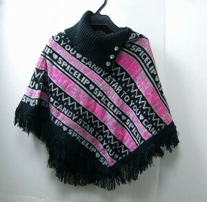 mys-3270 Kids 140 size knitted poncho 