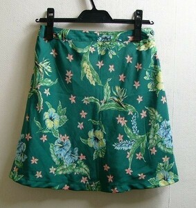mys-1647 OZOC（オゾック） グリーン花柄 薄手素材スカート 38