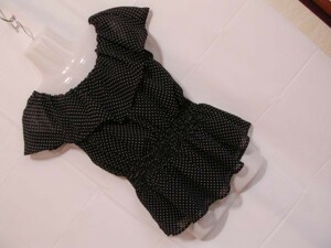 sy207 one after another NICE CLAUP off shoulder cut and sewn black polka dot # cape color # waist car - ring Free size 