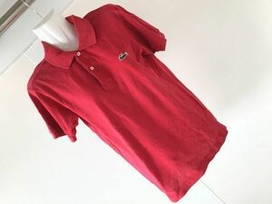 kb4# Lacoste LACOSTE # polo-shirt with short sleeves tops one Point # size 2:M # red red POLO shirt # with translation 