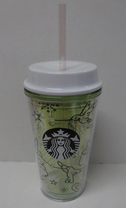 ◎STARBUCKS スターバックス コールドカップタンブラー ラインアート グリーン 473ml 未使用